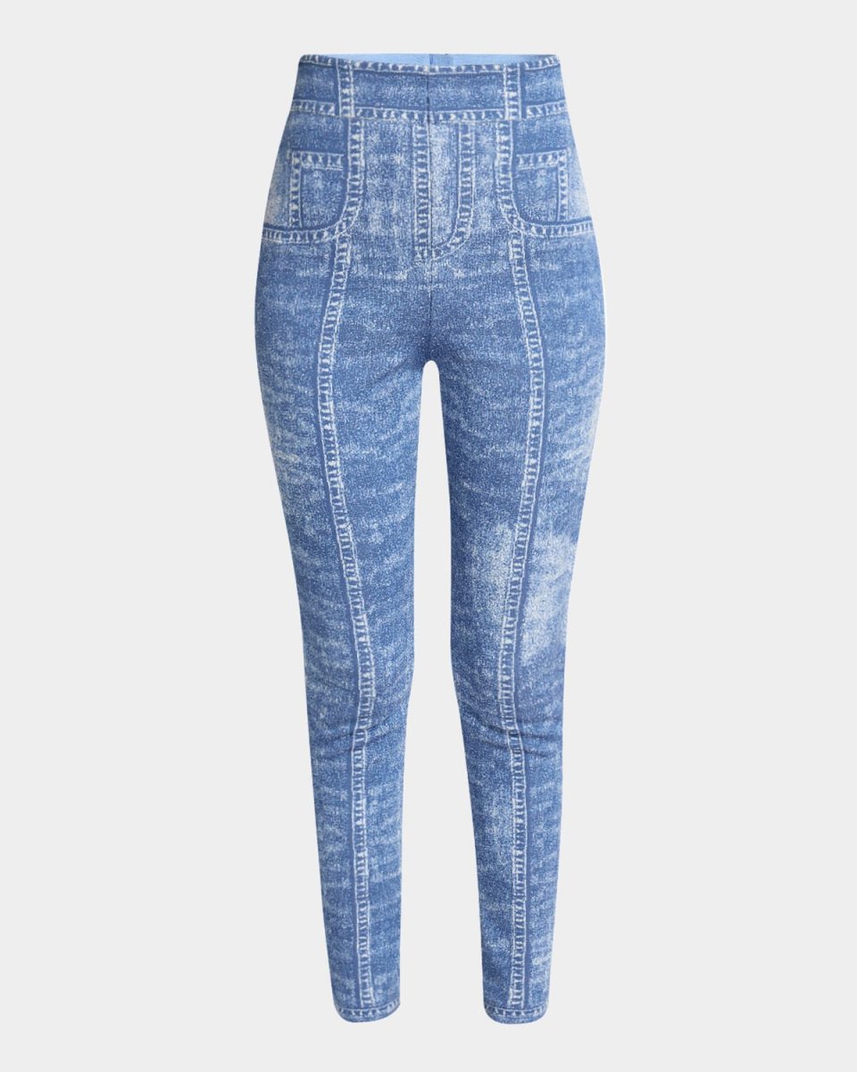 4-Pockets Denim Trompe L'oeil Leggings